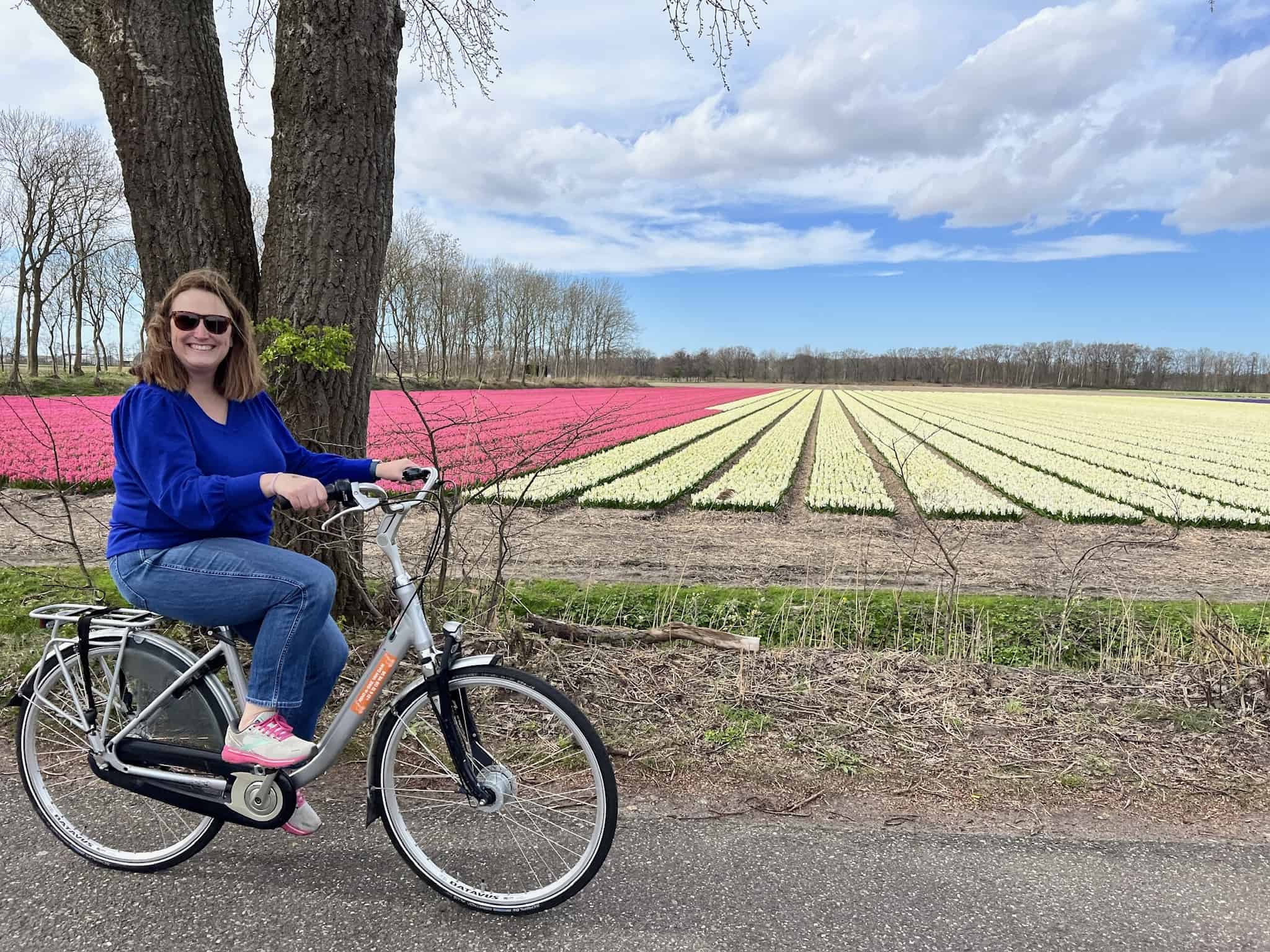 biking through the tulip countryside 