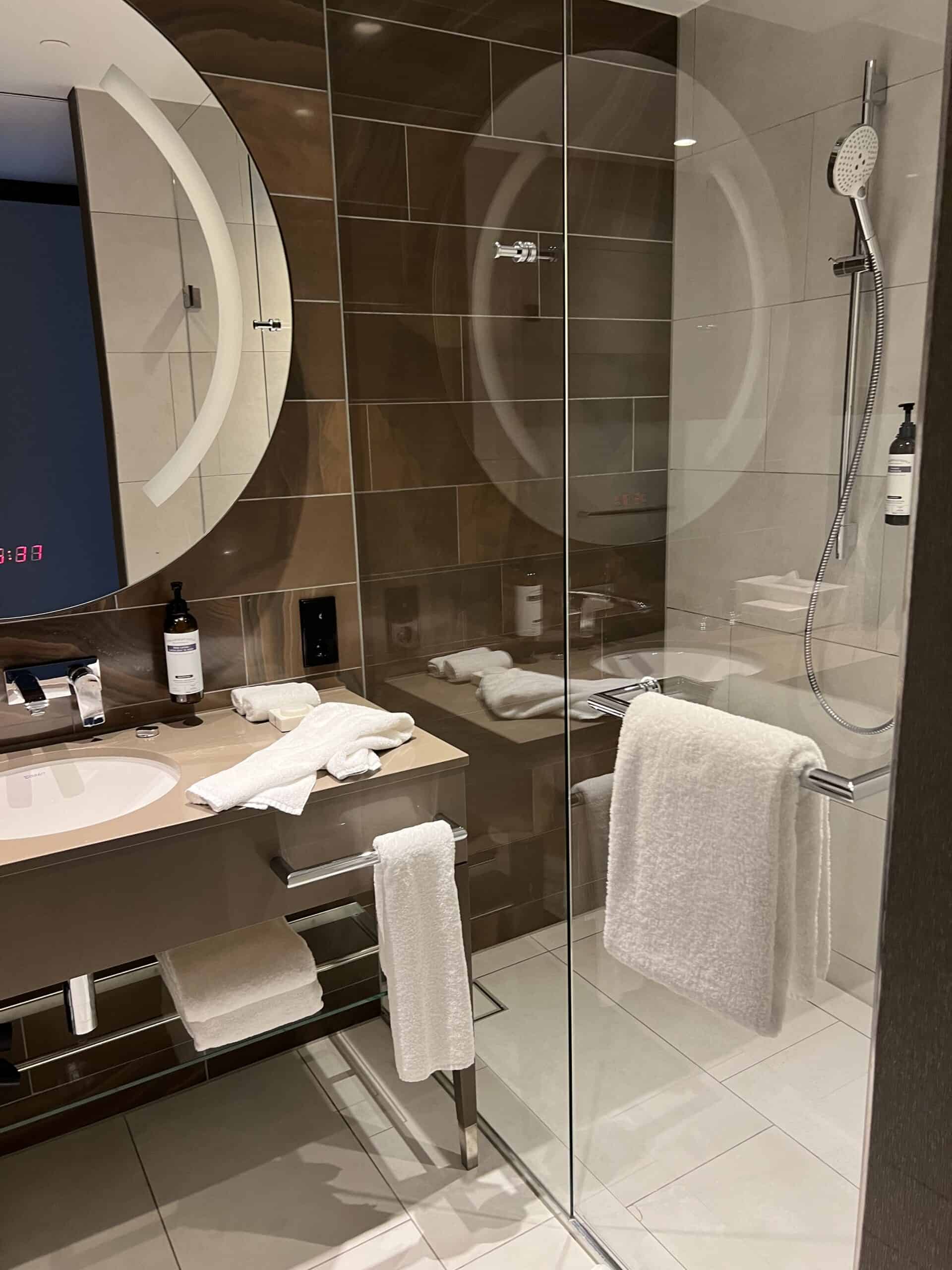 large walk in bathroom at the Hyatt